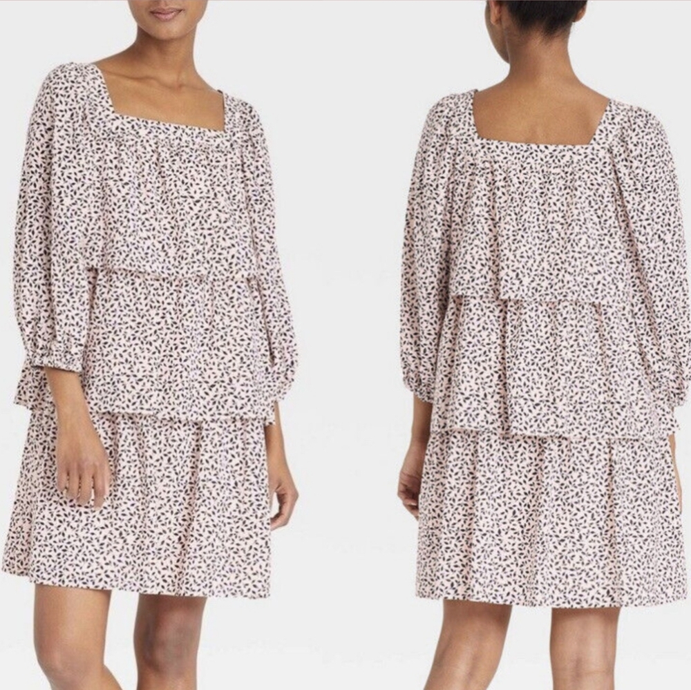WHO WHAT WEAR Tiered Prairie Dress. Medium